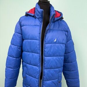 Nautica puffer jacket in cobalt size L..USED